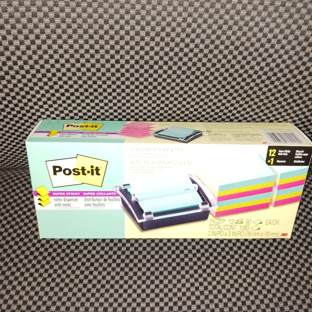 New Post-it Super Sticky Pop Up Notes Dispensor Set + 12 Packs - Picture 2 of 2